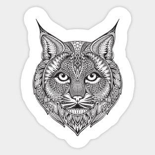 cat tattoo black and white Sticker